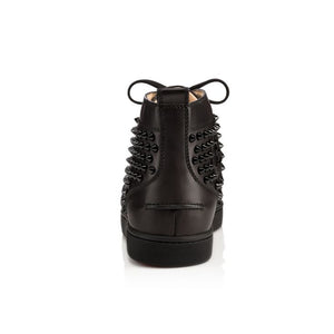 N372O Christian Louboutin's Louis Spikes Sneakers - Calf leather and spikes - Black ADD TO WISHLIST - LOUIS SPIKES - SNEAKERS - CALF LEATHER AND SPIKES - BLACK