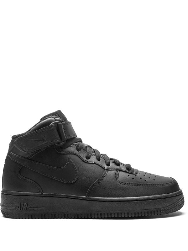 N370O Nike tenis Air Force 1 Mid '07 2021 Release Triple Black bota negro